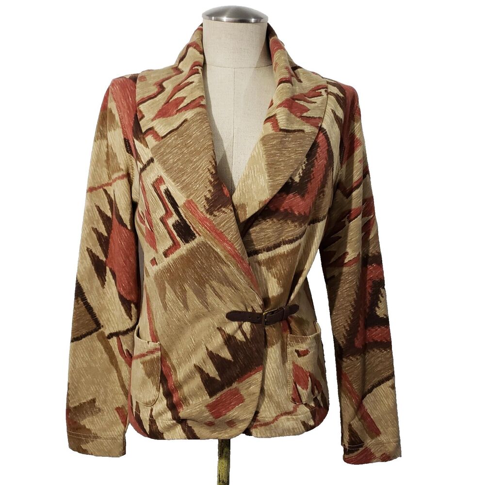 Lauren Ralph Lauren Southwestern Pattern Soft Blazer Cardigan S